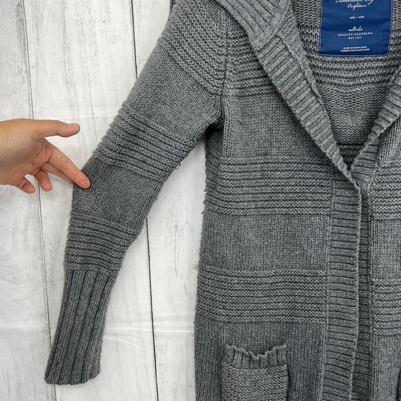 AEO American Eagle Outfitters (M) Womens Gray Knit Wool Blend Sweater Jacket - Picture 4 of 14